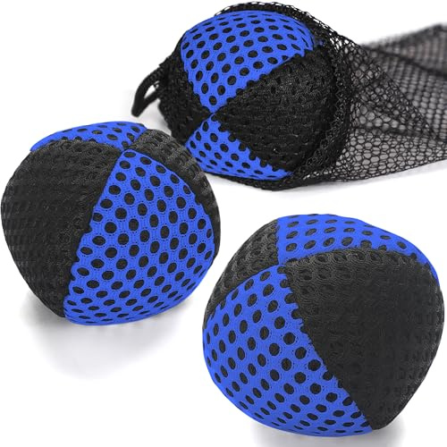 oazoxcx Jonglierbälle für Anfänger und Profis，2 Schichten Netz und Tragetasche, Jonglierbälle 3er Set, 62mm jonglierbälle Kinder