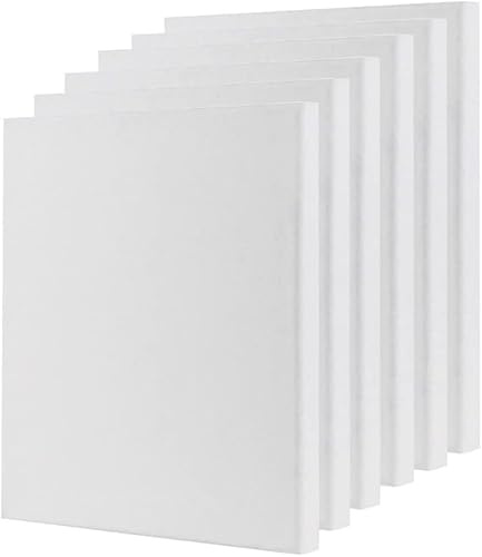 6-Pack Stretched Canvas Set - 30x40cm 100% Cotton Primed White Painting Canvases for Acrylic, Oil & Watercolor - Ready-to-Use Artist Canvas Boards for Beginners & Professionals (6)