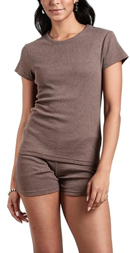 TURTLE Women's Pyjama Set Short Sleeve Pyjamas Two Piece Comfy Sleepwear and Loungewear Set Pointelle Pj Set