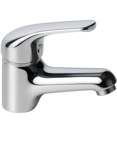 Rubinetto Lavabo Bagno Monoforo con Piletta di Scarico 1”1/4 Stile Classico | Miscelatore Acqua Calda e Fredda | Ottone Cromato | Attacco 3/8 | Kit Completo Installazione Facile