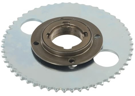 Violiica 54 Zähne Scooter Ritzel Kettenantrieb Getriebe und zahnloses Freilauf-Set, 4-Loch-Design für T8F-Kette, für 78 mm Außendurchmesser Freilauf-Roller, Stahlmaterial