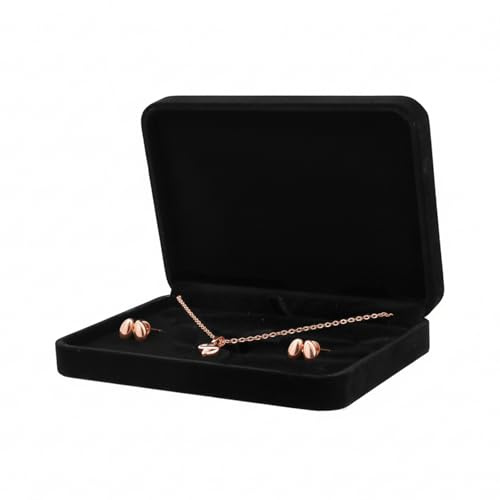 Wisebom Samt Groß Halsketten Box, Geschenkboxen Set Reise Schmuck Organizer Samt Schmuckschatulle für Schmuck Halskette Ohrring Ring Hochzeit Schmuck Lagerung (B)
