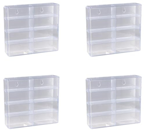 Qomcsrl 4X 1:64 für Hot Wheel Display Box Automodell Spielzeugschrank Rack für Hotwheel Cars Druckguss Aufbewahrung Staubdichte Display Box B