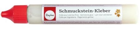 RAYHER HOBBY Rayher 3376000 Schmucksteinkleber, 40 ml, Flasche 41 g, transparent, mit feiner Spitze für punktgenaues Kleben, Kleber für Strasssteine, Schmuckkleber