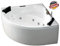 Whirlpool Baignoire Caraïbes Profi fabriqué en Allemagne 155x 155cm avec 25Buses de Massage + LED éclairage sous l'eau/lumière + chauffage + désinfection d'ozone + avec robinetterie d'angle coffre spa Baignoire ronde