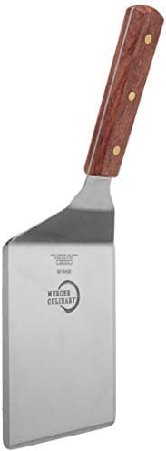 Mercer Culinary Praxis 6 x 5-Inch Heavy Duty Turner, Wood Handle, Stainless Steel, 38x10x3 cm, Silver
