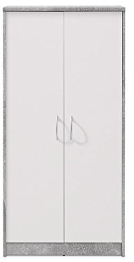 möbelando Schrank Beistellschrank Mehrzweckschrank Standschrank Holzschrank Olli I Beton/Weiß