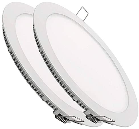 LED ATOMANT Packung mit 2 LED Einbaustrahler Downlight Rund Flach 300mm 24W, Neutralweiß Farbe (4500K), Durchmesser 280mm, 2200 Lumen, Inklusive Treiber