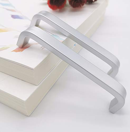 10x Qrity Tiradores de las puertas del armario de la cocina armario ropero tire del cajón, Aluminio, con tornillos (96MM)