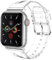 iiteeology Compatible avec les bracelets Apple Watch de 38 mm, 40 mm, 41 mm - Bracelet de sport en silicone souple transparent pour Apple Watch Series 9/8/7/6/SE/5/4/3/2/1, bracelet transparent +