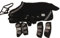 Zoe Set Abschwitzdecke Halfter Strick Transport Gamaschen Rot Schwarz Rosa Glitzer 70 80 90 100 Minishetty Shetty Tysons (100 cm, Set Schwarz)