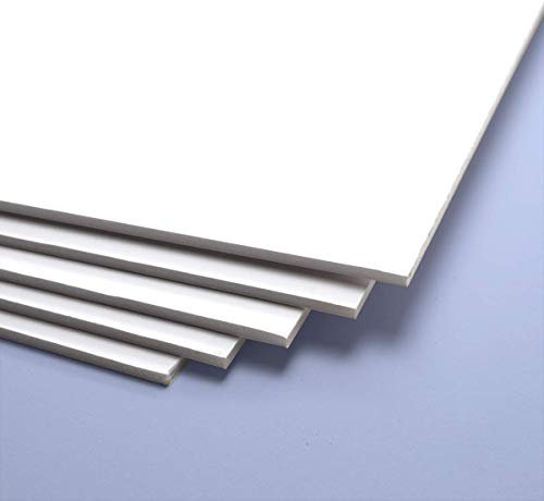 Materia Prima Cartón Pluma para Maquetas, Letreros y Soportes. Plancha de Poliestireno Expandido de Fácil Corte. Foamboard Multiusos. (Blanco, 3 mm de grosor, 50x70 cm)
