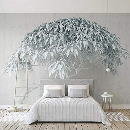 IWJAI tapeten blumen Weiß kreativ Baum Blätter selbstklebend Art - Moderne Wand-deko Dekoration Wohnung Wohnzimmer Wandtapete Wandbilder Wandsticker Wandaufkleber