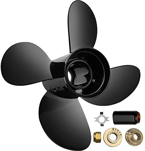 VEVOR Außenbordpropeller, Ersetzt OEM 48-8M8026630, 4-Blatt 26,2 x 33 cm Aluminium-Bootspropeller, Kompatibel mit Mercury Mariner 25 PS Bigfoot/Command Thrust 60 PS Außenbordmotor