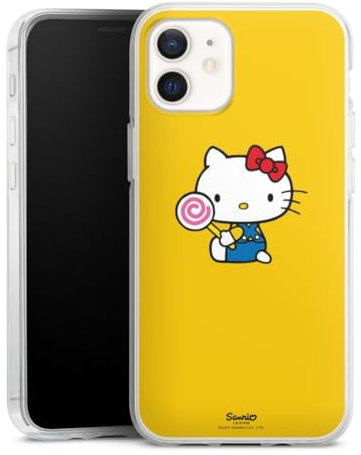 Silikon Hülle kompatibel mit Apple iPhone 12 Mini Case transparent Handyhülle Hello Kitty Cartoon Fanartikel