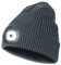 Perfect Dad Gifts in Christmas Rechargeable LED Lighted Beanie Knitted Hat, Stocking Fillers Cap with Light Hands Free Head Torch Unisex Winter Warm Knit Beanie (Dark Blue Gray)…