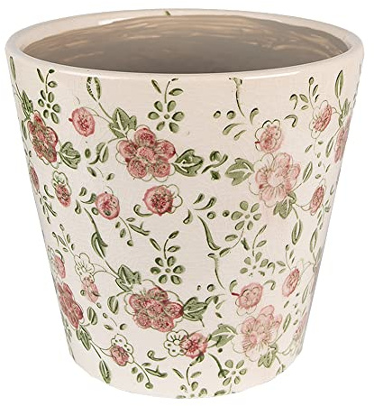 Clayre & Eef Pot de Fleurs d'intérieur céramique Beige 17x16cm