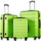 COOLIFE Hartschalen-Koffer Trolley Rollkoffer Reisekoffer ardschale Boardcase Handgepäck mit TSA-Schloss und 4 Rollen (Apfelgrün, Koffer-Set)