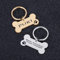 Hundemarke mit Gravur - Personalisiert mit Name - Namensschild für Halsband - Dog Tag - Anhänger Marke für Hunde - Knochen mit Pfote (Gold, Standart (50x28mm))