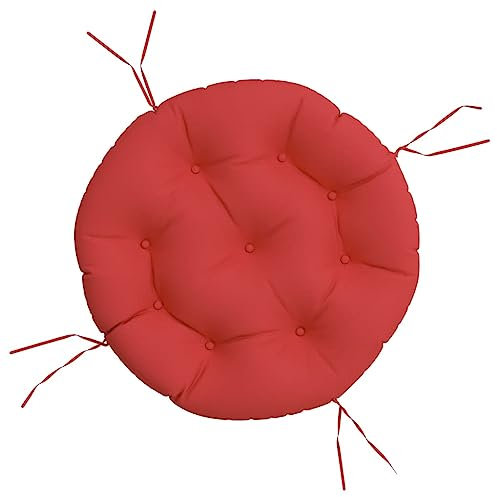 vidaXL Kissen, Sitzkissen für Gartenmöbel Hocker Ottomanen, Wasserabweisendes Sitzpolster, Stuhlkissen Gartenkissen, Rund Rot Oxford Gewebe
