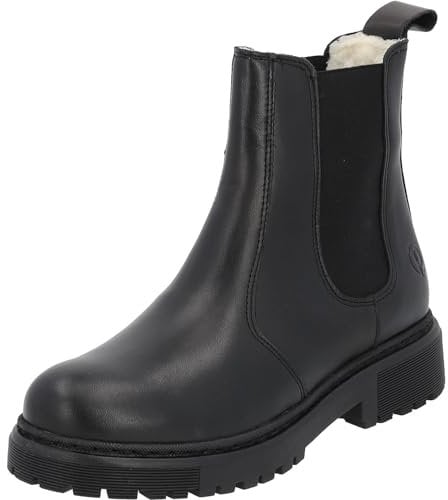 Palado Chelsea Boots Damen Alicudi – modische Boots Made in Portugal - bequeme & warme Winterschuhe - robuste Stiefeletten 36 black UK5,5 - EU38