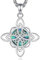 EUDORA Witches Knoten Kette Mit Abalone Muschel für Damen Sterling Silber 925, Originaler Hexen keltischer Knoten Witcher Halskette Wicca Amulett Anhänger Runen Schmuck Geschenk für Frauen,50CM