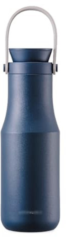 Classic Insulated Stainless Steel Water Jug with Handle Large Wide Mouth Water Bottle Flask Thermos Bike Sport Kettle (Color : Blue, Size : 470ml/16.5oz)