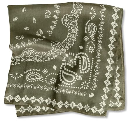 LumiSyne Bandana Kopftuch Herren Damen Baumwolle Leinen Gefühl Vintage Paisley Muster Warm Atmungsaktiv Quadratischer Schal Multifunktional Halstuch Kopfschmuck Haarband Gesichtsmaske Stola 68 x 68 cm