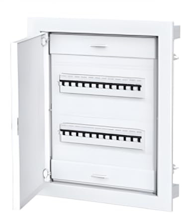 Elettrocanali Meuble encastré avec porte métallique, 24+4 (2x12) modules, blanc, IP40 - Electrocanal EC63124