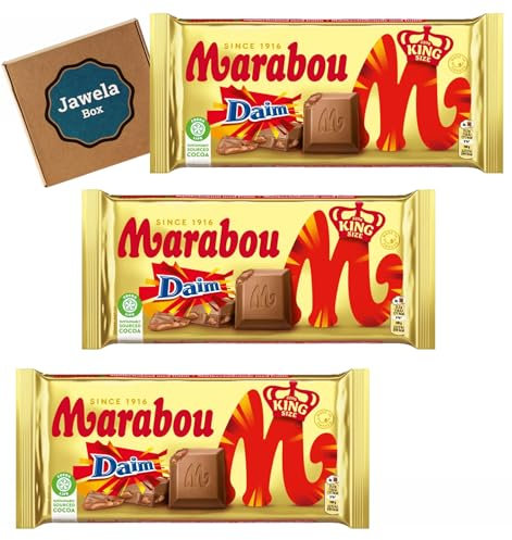 Marabou Daim Schokolade 3er Set - 3 x XXL Tafel 220g - Jawela Set - Großpackung - Rainforest Alliance zertifiziert