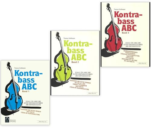 Kontrabass ABC Band 1 Schule + Band 2 + Band 3 Thomas Großmann ISBN 9783905847574, 9783905847581, 9783905847598, 9790202824306, 9790202824320, 9790202824344 + Kolophonium (Starterset)