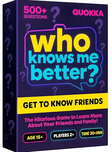QUOKKA Familien-Brettspiele für Erwachsene und Teens - Who Knows Me Better Classic - Familienquiz-Kartenspiel mit 95 Karten für Partynacht - Lustiges Ratespiel für 15 Jährige