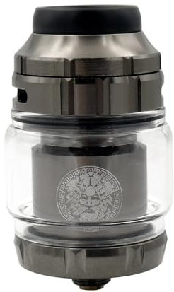 Zeus X RTA Atomizador, llenado por arriba 4.5ml, Diámetro 25mm, Deck reconstruible de bobina simple/doble, tanque de vape DIY cigarrillos electrónicos for 510 Box Mod -No Nicotine (Cromo/Chrome)