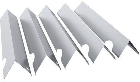 tuning-art GA33 Gasgrill Brennerabdeckung Edelstahl kompatibel mit Weber Genesis 2 300er Gasgrills | Brennerschutz | Passgenau, Farbe:5er Set Matt Bulle