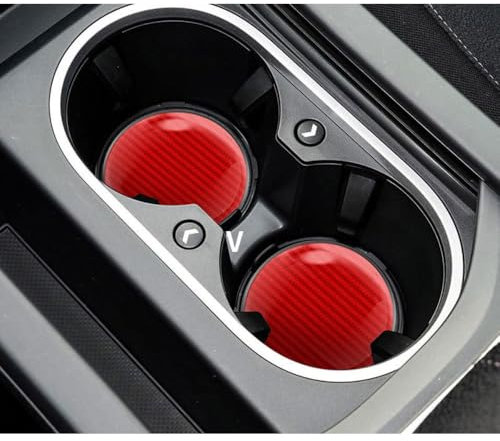 CRTATE 2 Stück Auto Getränkehalter Untersetzer, für BMW 3er M3 E90 E91 E92 E93 F30 F31 F34 F35 F80 M340i M3340d rutschfeste Getränkehalter Untersetzer Auto Getränkematten Innenraum Zubehör,D