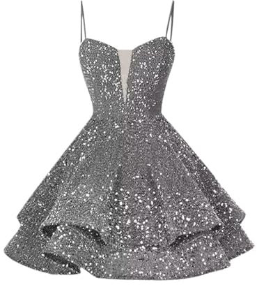 WVONIF Robe Femme Enceinte été Courte Robe Blanche Ceremonie Fille Jupe en Jean 38 Jupon Rockabilly Femme Court Wedding Dress Blue Tutu de Danseuse Fille Vetement Femme Robe ete (Grey, 4)