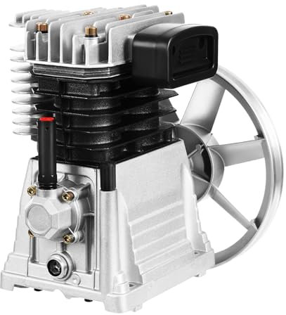 MEHOOSPVN Compresor, 3 CV, 2,2 kW, compresor de aire, cabezal de bomba, con silenciador y ventilador, cabezal de bomba de pistón, 250 l/66 gal/min, para extracción de gas, síntesis,