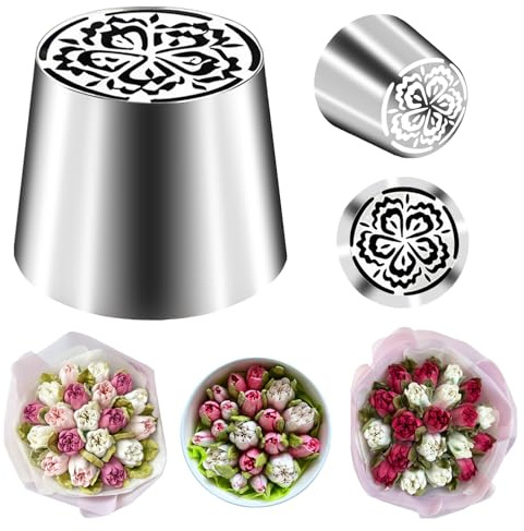 FANTEXY Extra-Large Russian Piping Tips Set,Russian Tips for Cake Decorating,Flower Frosting Nozzles Icing Tips for Frosting Kit,Cake Decorations Flowers,Icing Flowers for Cake Decorating, SL45