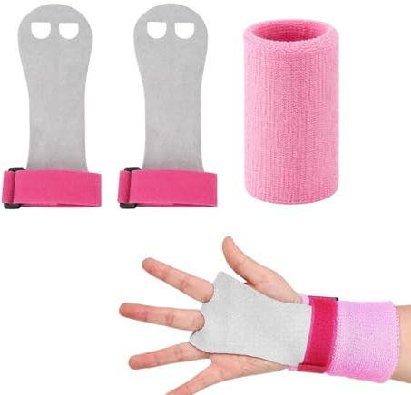 ikBrtaiay Manique Gymnastique Fille, 1 Paire Gants de Gym + 1 Poignet de Sport, Barre de Gymnastique et Bandage Poignet, Ensemble Fitness pour Filles et Jeunes Filles