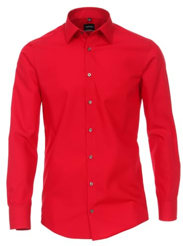 Venti Businesshemden Uni Modern Fit Mittelrot 40