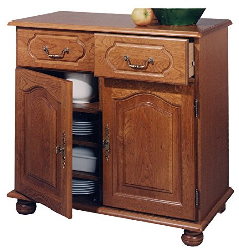 ACTUAL DIFFUSION Bretagne Buffet Bahut Chêne 2 Portes 2 Tiroirs, Bois, 41x82x77 cm