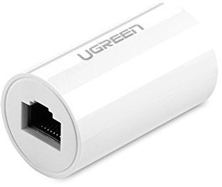 UGREEN Cat6 Netzwerkadapter RJ45 8P8C Netzwerkkabel Verbinder Kupplung Netzwerkkoppler geschirmt Buchse auf RJ45 Buchse Blitzschutz Rund Weiß (Eins Stück)