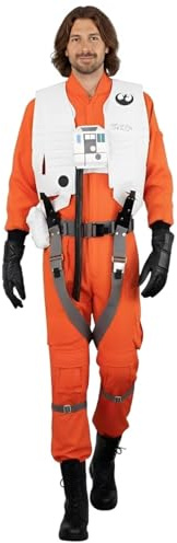 costumebase X-Wing TFA Widerstand Pilot Jumpsuit Brust Box Weste Handschuhe Gürtel Star Wars Kostüm (L) Orange/Weiß