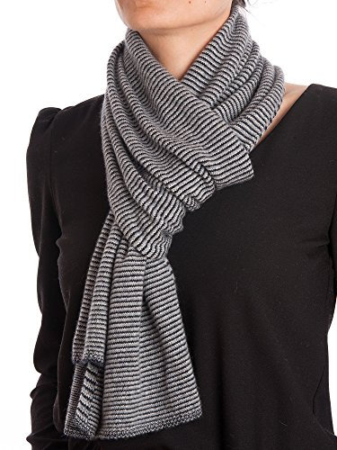 Dalle Piane Cashmere - Schal mit Streifen aus 100% Kaschmir - Made in Italy - für Frau, Farbe: Schwarz, Einheitsgröße