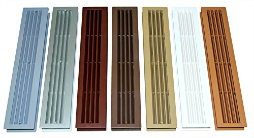 SN-TEC Türlüftung/Badezimmer Lüftung/Lüftungsgitter mit eckigen Kanten, zweiteilig für Türstärke von 34 bis 48mm, verschiedene Farben (Grau/Silber/Mahagoni/Braun/Limba/weiß/Buche) (Limba)