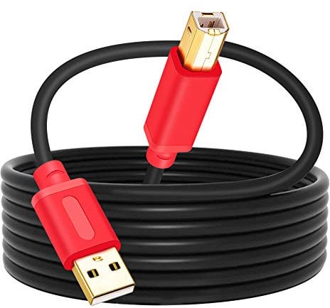 TanQY Printer Cable 6M, USB 2.0 High Speed Gold-Plated Connectors Printer Scanner Cable Cord A Male to B Male for HP, Canon, Lexmark, Dell, Xerox, Samsung etc (6M, Red)