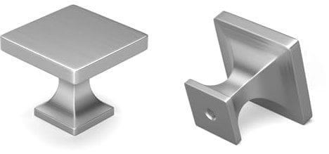LONTAN 12 Pack Silver Square Cabinet Knobs Zinc Alloy Brushed Nickel Cupboard Knobs for Kitchen Drawer and Wardrobe Bathroom Shower