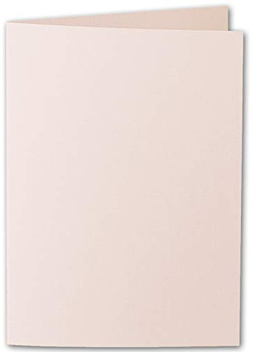 ARTOZ 25x DIN A6 Faltkarten - Apricot (Rosa) - 105 x 148 mm Karten blanko zum selbstgestalten - 220 g/m² gerippt