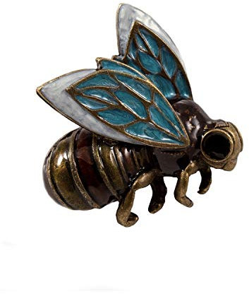 Brosche-Damen Biene Emaille Messing Anstecknadel 4,8 x 4,8 cm.