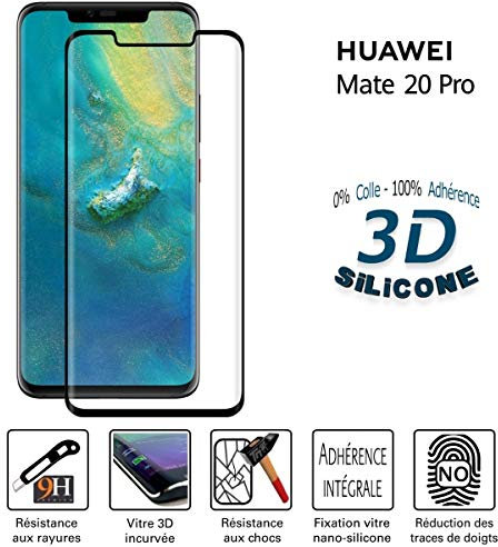 TM-Concept® - Cristal Templado Curvado 3D para Huawei Mate 20 Pro, Color Negro
